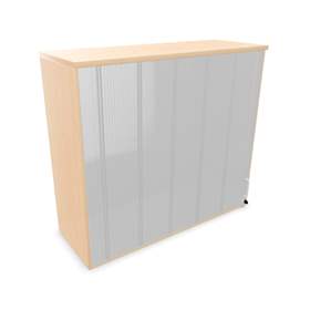 Büroschrank - Lamellentür,Anbau H x B x T: 1070 x 1200 x 445 mm, Farbe Ahorn