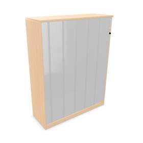 Büroschrank - Lamellentür, H x B x T: 1545 x 1200 x 445 mm, Farbe Ahorn