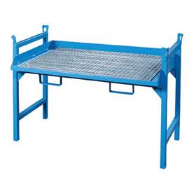 Fassständer mit Gitterrost, modulares System, lackiert, Blau RAL5012