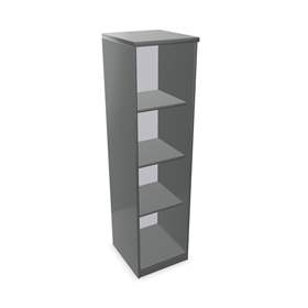Büroschrank - Regal, H x B x T: 1545 x 400 x 445 mm, Farbe Dunkelgrau