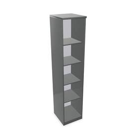 Kancelářská skříň - regál, v x š x h: 1895 x 400 x 445 mm, barva tmavě šedá
