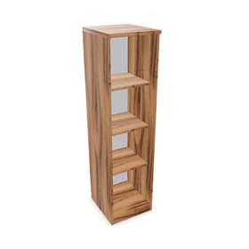 Büroschrank - Regal, H x B x T: 1545 x 400 x 445 mm, Farbe Nussbaum