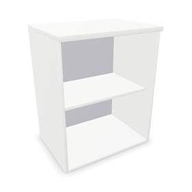 Kancelářská skříň - regál, nástavec, v x š x h: 740 x 600 x 445 mm, barva bílá