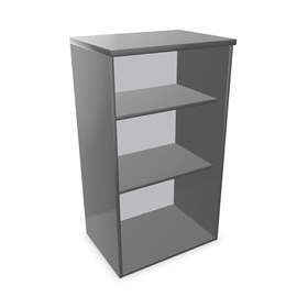 Kancelářská skříň - regál, nástavec, v x š x h: 1070 x 600 x 445 mm, barva tmavě šedá
