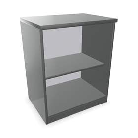 Büroschrank - Regal, H x B x T: 740 x 600 x 445 mm, Farbe Dunkelgrau