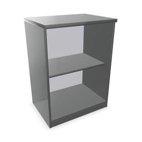 Kancelářská skříň - regál, v x š x h: 825 x 600 x 445 mm, barva tmavě šedá