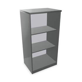 Kancelářská skříň - regál, v x š x h: 1155 x 600 x 445 mm, barva tmavě šedá