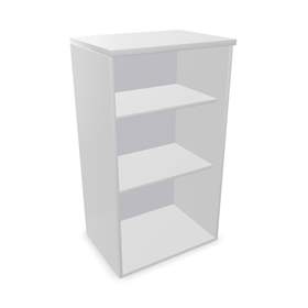 Kancelářská skříň - regál, nástavec, v x š x h: 1070 x 600 x 445 mm, barva světle šedá