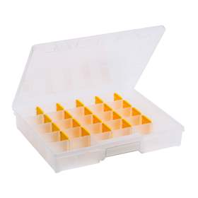 Kleinteile-Sortimentskoffer 370 x 295 x 60 mm, variabel, transparent, VE 6 Stk.