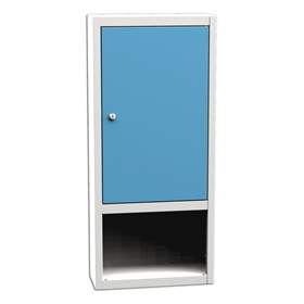 Dulap metalic organizator scule suprapus banc de atelier - mobilier industrial, HxLxl: 1100 x 500 x 200 mm, gri RAL7035/albastru RAL5012