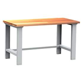 Baukasten-Werkbank, höhenverstellbar 830-1070 mm, Buche Massiv-Arbeitsplatte 1500 x 750 mm