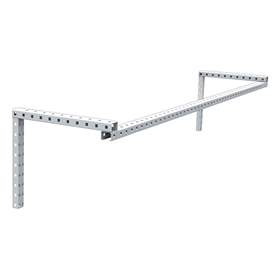 Rampa k instalaci osvětlení nebo zavěšení nářadí, 1300 x 370 mm, šedá RAL7035