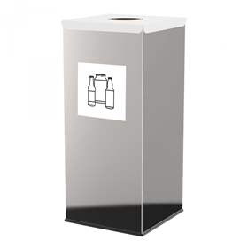 Wertstoffsammler EKO SQUARE, Volumen 60 l, Edelstahlbehälter, Farbe Weiß