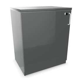 Büroschrank - Flügeltür, H x B x T: 740 x 600 x 445 mm, Farbe Dunkelgrau