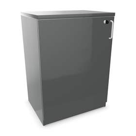 Büroschrank - Flügeltür, H x B x T: 825 x 600 x 445 mm, Farbe Dunkelgrau