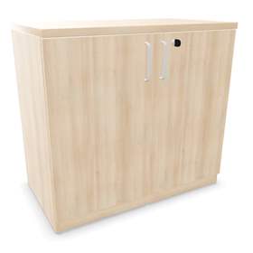 Büroschrank - Doppel-Flügeltüren, H x B x T: 740 x 800 x 445 mm, Farbe Akazie