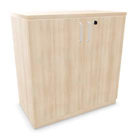 Büroschrank - Doppel-Flügeltüren, H x B x T: 825 x 800 x 445 mm, Farbe Akazie
