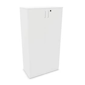 Kancelářská skříň - dveře dvoukřídlé, v x š x h: 1545 x 800 x 445 mm, barva bílá