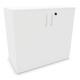 Büroschrank - Doppel-Flügeltüren, H x B x T: 740 x 800 x 445 mm, Farbe Weiß