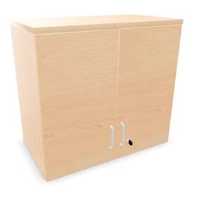 Büroschrank - Doppel-Flügeltüren, Anbau, H x B x T: 740 x 800 x 445 mm, Farbe Ahorn