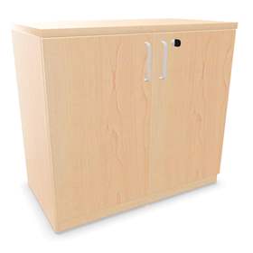 Büroschrank - Doppel-Flügeltüren, H x B x T: 740 x 800 x 445 mm, Farbe Ahorn