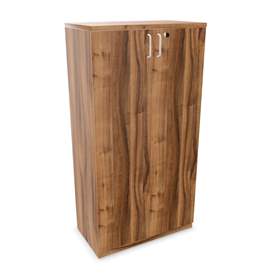 Kancelářská skříň - dveře dvoukřídlé, v x š x h: 1545 x 800 x 445 mm, barva ořech