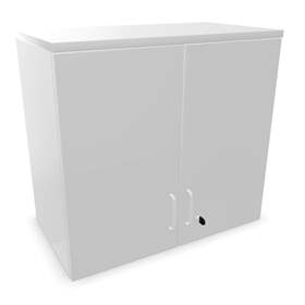 Büroschrank - Doppel-Flügeltüren, Anbau, H x B x T: 740 x 800 x 445 mm, Farbe Lichtgrau