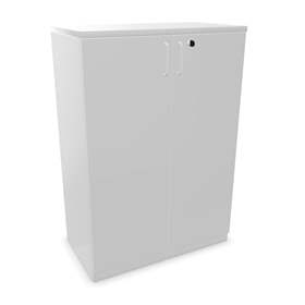 Büroschrank - Doppel-Flügeltüren, H x B x T: 1155 x 800 x 445 mm, Farbe Lichtgrau