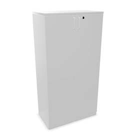 Kancelářská skříň - dveře dvoukřídlé, v x š x h: 1545 x 800 x 445 mm, barva světle šedá