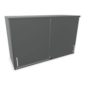 Dulap birou cu uși glisante - mobilier office, corp suprapus, HxLxl: 740 x 1200 x 445 mm, culoare gri închis