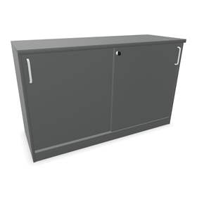 Büroschrank - Schiebetür, H x B x T: 740 x 1200 x 445 mm, Farbe Dunkelgrau