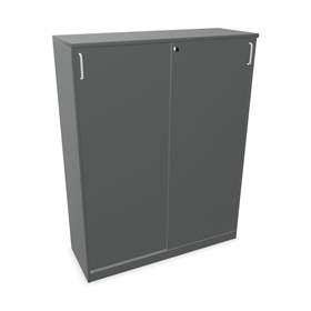 Büroschrank - Schiebetür, H x B x T: 1545 x 1200 x 445 mm, Farbe Dunkelgrau