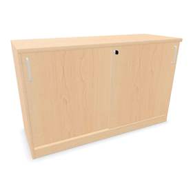 Büroschrank - Schiebetür, H x B x T: 740 x 1200 x 445 mm, Farbe Ahorn