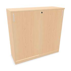 Büroschrank - Schiebetür, H x B x T: 1155 x 1200 x 445 mm, Farbe Ahorn