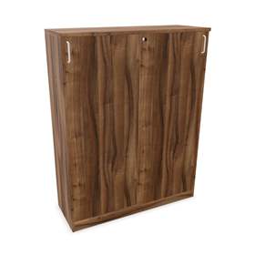 Büroschrank - Schiebetür, H x B x T: 1545 x 1200 x 445 mm, Farbe Nussbaum