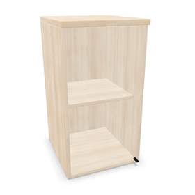 Büroschrank - verglaste Flügeltür, Anbau H x B x T: 740 x 400 x 445 mm, Farbe Akazie