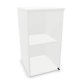 Büroschrank - verglaste Flügeltür, Anbau H x B x T: 740 x 400 x 445 mm, Farbe Weiß
