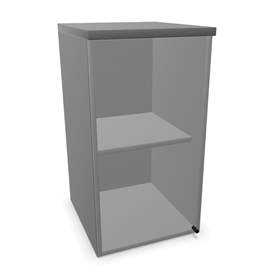 Büroschrank - verglaste Flügeltür,Anbau H x B x T: 740 x 400 x 445 mm, Farbe Dunkelgrau