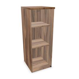 Büroschrank - verglaste Flügeltür, Anbau H x B x T: 1070 x 400 x 445 mm, Farbe Nussbaum