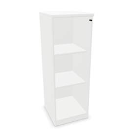 Büroschrank - verglaste Flügeltür, H x B x T: 825 x 400 x 445 mm, Farbe Weiß