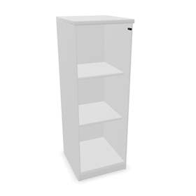 Büroschrank - verglaste Flügeltür, H x B x T: 1155 x 400 x 445 mm, Farbe Lichtgrau