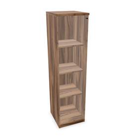 Büroschrank - verglaste Flügeltür, H x B x T: 1545 x 400 x 445 mm, Farbe Nussbaum