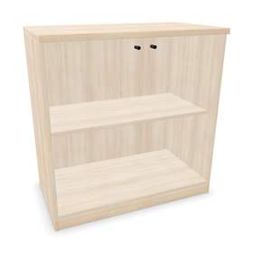 Kancelářská skříň - dveře dvoukřídlé prosklené, v x š x h: 825 x 800 x 445 mm, barva akácie