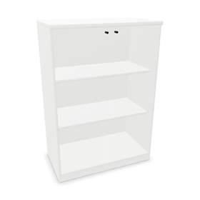 Büroschrank - verglaste Doppel-Flügeltüren, H x B x T: 1155 x 800 x 445 mm, Farbe Weiß