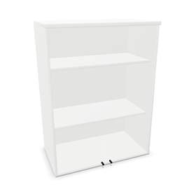 Büroschrank - verglaste Doppel-Flügeltüren, Anbau H x B x T: 1070 x 800 x 445 mm, Farbe Weiß