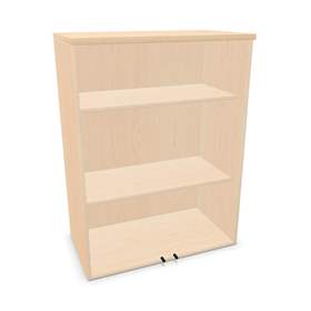 Büroschrank - verglaste Doppel-Flügeltüren, Anbau H x B x T: 1070 x 800 x 445 mm, Farbe Ahorn