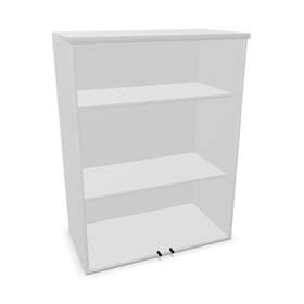 Büroschrank - verglaste Doppel-Flügeltüren, Anbau H x B x T: 1070 x 800 x 445 mm, Farbe Lichtgrau