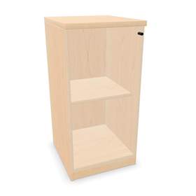 Büroschrank - verglaste Flügeltür, H x B x T: 825 x 400 x 445 mm, Farbe Ahorn