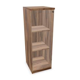 Büroschrank - verglaste Flügeltür, H x B x T: 1155 x 400 x 445 mm, Farbe Nussbaum