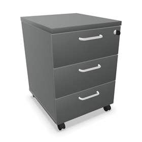 Fahrbarer Container, 3 Schubladen, Farbe Dunkelgrau, H x B x T: 600 x 430 x 480 mm